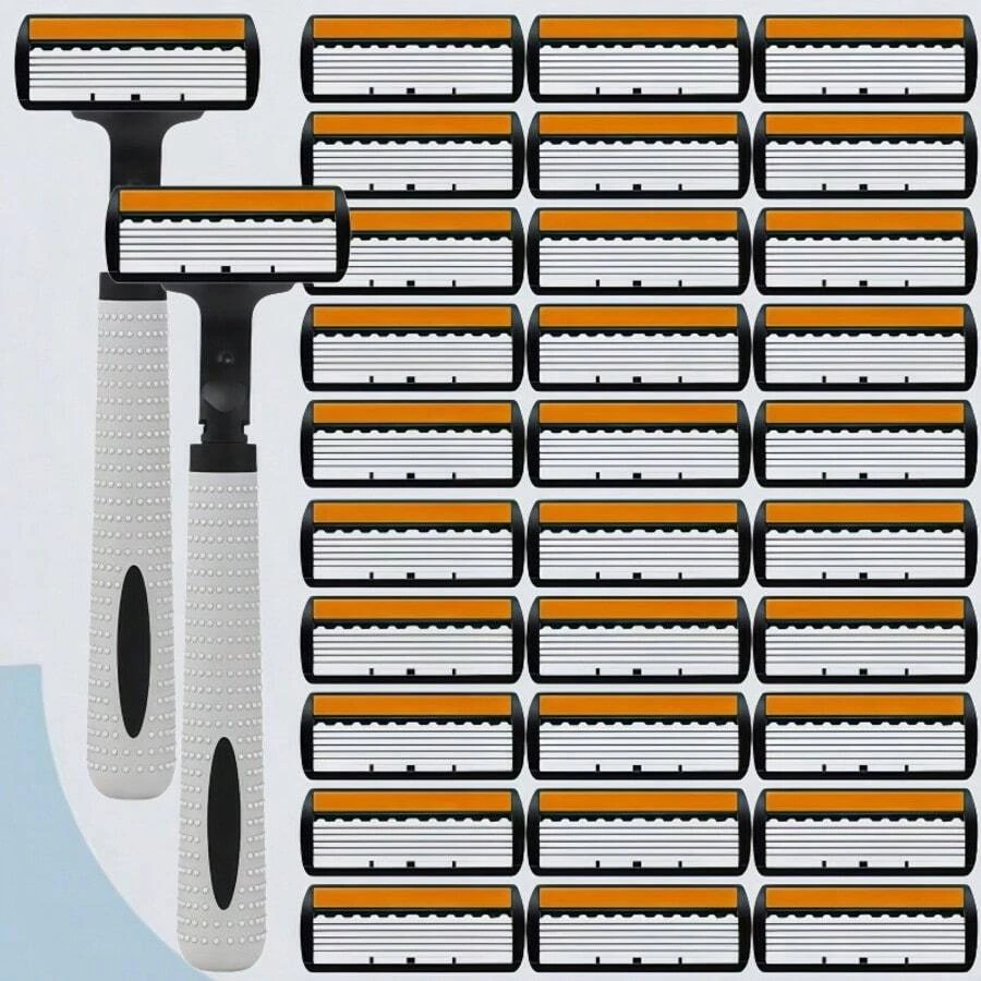 6-Layer Manual Razor Blade Beauty Tool With Trimmer, Replaceable Blades And Razor Holder, Personal Care And Gifts, 10 Occasions Perfect For Men's&Women's Grooming, Essential Tool For Daily Shaving - Multicolor - View 1