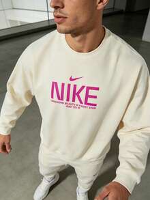 Nike Áo nỉ/áo chui đầu AS M NK CLUB FT OS CREW GCEL, cổ tròn, phong cách thường ngày dành cho nam, IM9355 - trắng - Xem 3