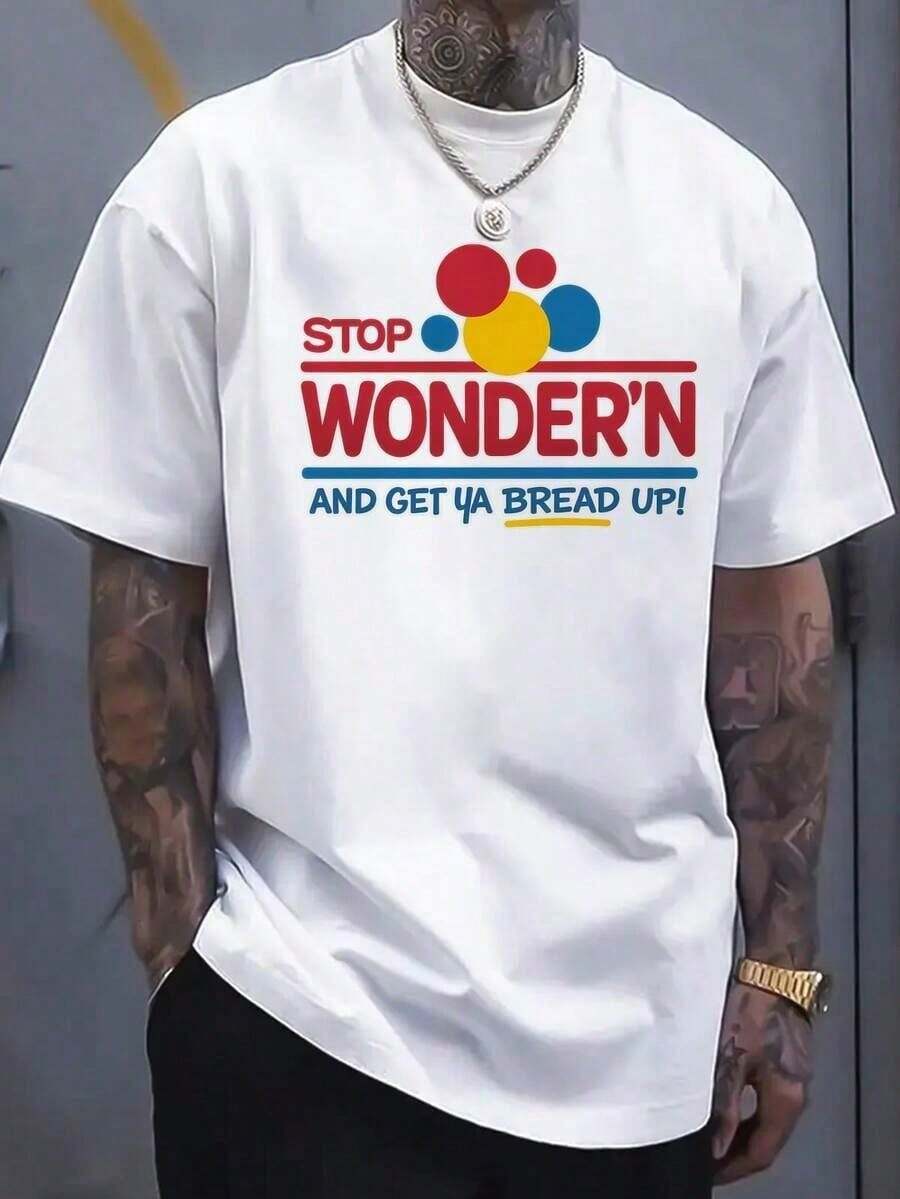 Camiseta de manga corta para hombres con patrones circulares rojos y amarillos de moda, hecha de algodón suave. Presenta un ajuste casual y holgado, adecuado para uso diario, fitness y depor - Blanco - Ver 1