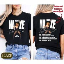 Unisex 100% Cotton Doja Cat Ma Vie World Tour T-Shirt, May 2026 Schedule, Fan Merchandise, Vintage Celebrity-Inspired Graphic Tee, Streetwear Tee - 黑色 - 查看 1