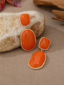 1 Pair Fashionable Personalized Women's Resin Earrings - Women's Geometric Earrings - View 14