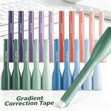 Gradient Pen-Style Correction Tape 5 Packs | 5m Per Piece Total 25m Large Capacity Portable White Out Tape, 5mm Width, Back To School Stationery For Students Exam, Office Workers & Teachers Daily Use - Pen-style Correction Tape - View 2