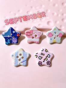 10/20/100pcs DIY Handmade Patch Flat Bottom Children's Hair Accessory Clips Cross-Border Shoe Flower Base Material Five-Pointed Star Buttons - Five-pointed Star Button - View 9