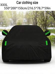 Waterproof Car Cover All-Weather Protection, Outdoor Full Car Coverage With Reflective Strip, Windproof UV-Resistant Rain Snow Dust-Proof Universal Car Cover - Black - View 13
