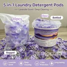 5D Function Lavender Laundry Pods 30pcs/Bag 60pcs/Tub Effective Stain Removal Daily Clothing Washing Liquid - Liquid - View 3