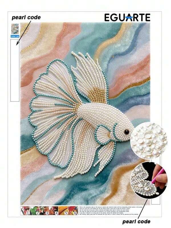 Frameless DIY Handmade Diamond Painting Kit With Pearls, Swimming Koi Fish, Suitable For Bedroom Decor, Living Room Wall Art, Room Decoration And Artistic Display, Creative Holiday Gift