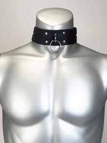 1/2/3pcs Adjustable PU Leather Fashion Men's Armbands And Chokers, Gothic Style Armbands And Chokers, Body Decoration Accessories - Black - View 9