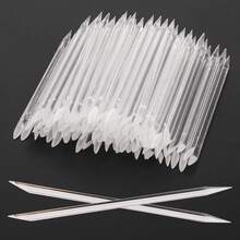 100pcs Clear Plastic Cuticle Sticks, Double-End Disposable Nail Art Tools, Multi-Purpose Manicure Pusher For Cuticle Removing, Rhinestone Picking & Glue Clean, Salon & Home DIY Nail Supplies - A - View 7
