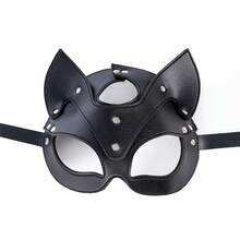 SM Role-Playing Game Fox Eye Mask  Women Sex Flirting Toy Passionate Dance Leather Mask Party Mask - Black - View 4