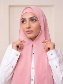1pc 3 In 1 Instant Chiffon Hijab With Built-In Magnets And Undercap/All-In-One Instant Hijab--No Pins, Slip-Free Fit, Easy Wear In Seconds. - Instant Chiffon Hijab - View 6