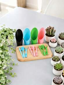 4件/組多肉植物種植專用工具組，種植桶打孔器、鏟桶、幼苗移除器，加厚塑料材質，園藝與景觀美化工具 - 彩色 - 查看 14