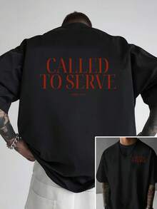 Summon Service Mark Gospel 10:45 Camiseta de moda para hombre con estampado de doble cara, adecuada para uso diario casual en casa y actividades de fitness al aire libre, un top de estilo po - Negro - Ver 1