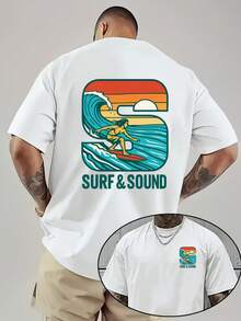 Camiseta moderna y a la moda para hombre, con estampado de doble cara, adecuada para el hogar, uso diario, informal, actividades al aire libre, fitness y deportes, una camiseta popular. - Negro - Ver 6