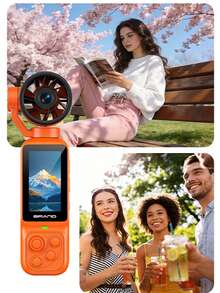 4K HD Night Vision Action Camera With Fan, 180° Rotating Lens - Hands-Free Wearable Body Camera, Suitable For Cycling, Hiking And Sports Recording, Rechargeable, Video Vlog Camera, Handheld Stabilizer Pocket Action Camera 180 Degree Rotation, Full Body Camera, Perfect For Video And Recording, Ideal For Life Documentation And Travel, 2000mAh. - Multicolor - View 9