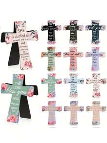 12 Magnetic Cross Bookmarks, Designed For Bible Study, Reading, Education And Student Gifts - Elegant Bookmarks With Inspirational Quotes, Suitable For Women To Use While Reading At School - Multicolor - View 1