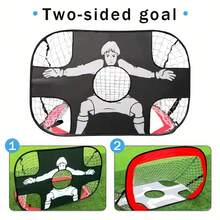 1pc Portable Soccer Goal, Foldable Outdoor Training Goal, Target Cloth, Soccer Training Tool, Dual-Use Soccer Goal - Multicolor - View 1