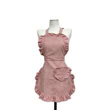 Grembiule da donna con tasca a forma di cuore e volant francese, impermeabile e antimacchia per cucina e casa, disponibile in 4 colori, per cottura, giardinaggio e lavoro, in tessuto a righe fini morbido e delicato sulla pelle, con pizzo plissettato e tasca a forma di cuore, adatto per cucinare, pulire e fare giardinaggio, unisce estetica e praticità, trasformando le faccende ordinarie in una vita quotidiana romantica. - Multicolore - Visualizzare 13