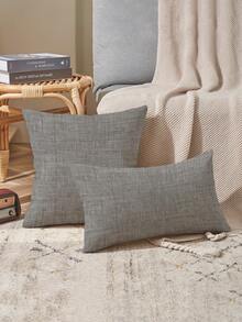 4pcs,Decorative Pillow Covers,Geometric Pattern,Polyester Fiber Cushion Covers,Hidden Zipper,Machine Washable,Minimalist Fashion Line Pattern,Zipper Closure,Home Decorative Pillow Covers,Sofa Living Room Bedroom Pillow Covers,No Pillow Insert - Grey - View 7