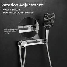 High-Pressure 3-In-1 Wall-Mounted & Handheld Shower System - 3 Spray Modes (Rain, Massage, Pulse) - Silver - View 4