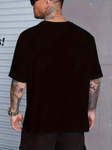 [Camiseta de Hombre con Estampado a Doble Cara]Mantente Positivo, Muerte, Camiseta Casual de Manga Corta con Cuello Redondo para Hombre, Corte Holgado, Versátil, Unisex, para Viajes de - Negro - Ver 2