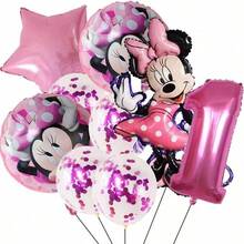 Party Balloon Set, Pink Star And Cartoon Foil Balloons With Sequin Balloons, For Milestone Birthday Decoration - As Shown In the Figure - View 14