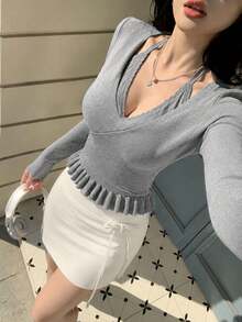 Elegant & Sexy Women's Sweater, Autumn/Winter Sweet & Simple V-Neck ...