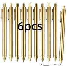 6 pièces/Set Stylos à bille de luxe Or/Or rose/Argent, grande capacité, rétractables, encre noire, pointe moyenne (1.0mm), stylos à écriture fluide, convenant pour les mariages, les cadeaux de fête, le bureau d'entreprise, l'école des enseignants, l'agenda et les cadeaux - Ensembles - Voir 9