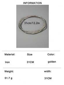 1pc/ Personalized Metal Multi-Layer Wrap Snake Chain Necklace, Adjustable Bendable, Suitable For Women's Street Style Layered Accessory - Multicolor - View 13
