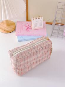 Large Capacity Striped Makeup Bag, Floral Print Travel Toiletry Bag, Women's Clutch,Portable Handbag, Pencil Pouch, Pencil Case,Travel/Dormitory - Multicolor - View 12