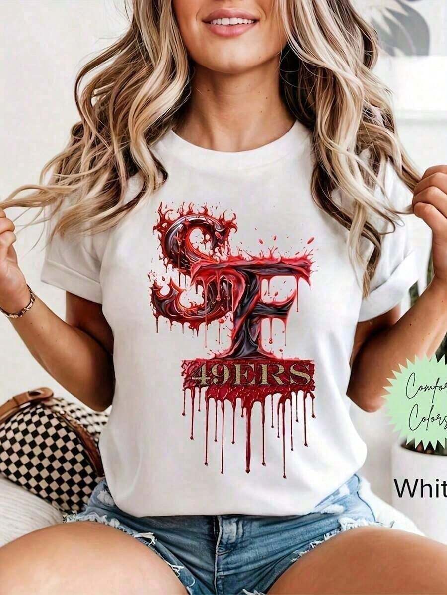San Francisco 49ers Jersey, 90s Vintage, N*FL Vintage, 49ers Game Day Football Jersey, Retro Football Jersey, Vintage N*FL, Pure Cotton - 白色 - 查看 1