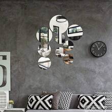 4pcs Acrylic Round Mirror Stickers, Non-Glass Round Mirror Self-Adhesive Mirror Stickers, Easy-Tear Stickers, Removable Decor, Suitable For Living Room, Bedroom And Office, Waterproof And Corrosion-Resistant, Can Be Used For Home Wall Decor Or Wedding Table Centerpiece Decor, Personalized Sticker Mirror Wall Stickers, Room Decor, Wall Mirror, Room Home Decor, Bathroom Decor, Living Room Decor - Round - View 8