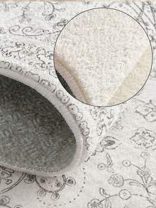 1 Stück heller Teppich im Boho-Stil für Wohnzimmer, geeignet für Küche, Esszimmer, Schlafzimmer, Raumdekoration für Feiertage, Innen-/Außenbereich, Büro, Lobby, rutschfeste Fußmatte, Badezimmerteppich, Flur, Arbeitszimmer und Gaming-Bereich - weiß grau - Übersicht 4