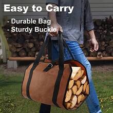 Wood Fire Logs Carrying Handbag, Wood Fire Support, Extremely Large And Durable, Most Suitable For Fireplaces, Wood Stoves, Firewood, Logs, Camping, Landscape Beautification - A - View 2