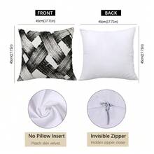 4pcs Vintage Abstract Ink Brush Stroke Pattern Cushion Covers, Single-Sided Printed Skin-Friendly Peach Skin Velvet Material, 45*45CM Pillow Covers Suitable For Room Decor, Indoor Sofa Living Room Decor, Party Decor, Decorative Cushion Covers Gift - Multicolor - View 2