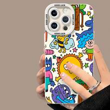 Tema colorido de la naturaleza del Sr. Sol amarillofunda de teléfono Fundas compatibles con ,Apple,VIVO,OPPO,,, y Honor.Fabricadas en silicona TPU,ofrecen protección contra golpes y caídas. - Blanco - Ver 4