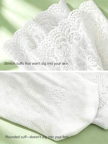 Women's White Lace Mesh Over-The-Knee Socks, Non-Slip, Soft Sexy Style, Versatile Atmosphere Stockings - White - View 2