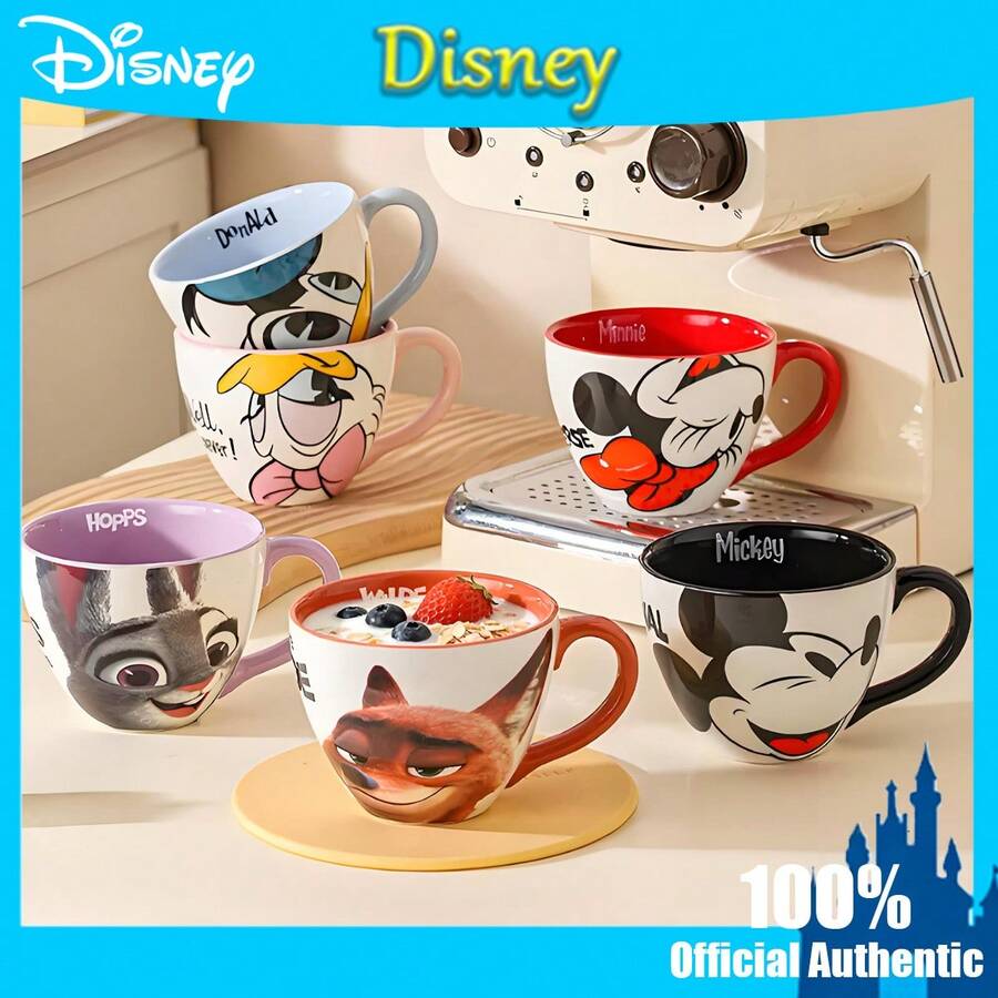 Disney Official Authentic Collaboration Breakfast Cup 350ML Ceramic Handle Mug Anime Cartoon Dormitory Single Cup Coffee Cup Couple Gift Cup - Multicolor - View 1