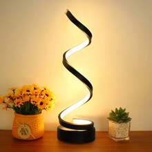 LED Creative Spiral Decorative Night Light, Modern Minimalist Nordic Style Desk Lamp, High Color Rendering, Low Power Consumption, Soft Glare-Free Lighting, Eye-Caring Reading Bedroom Romantic Atmosphere Light, Room Decor Ambiance Light - Multicolor - View 13