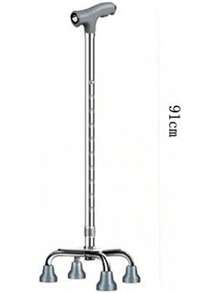 Bastón Ajustable para Adultos Mayores con 4 Patas Antideslizante, Ayuda de Caminata Ligero y , Soporte Estable para Hogar y Exterior. - Negro - Ver 3