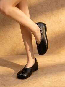 Sandal Jepit Wanita Ujung Bulat Hitam - Gaya Kasual, Cocok Untuk Kantor, Aktivitas Luar Ruangan, dan Pakaian Musim Semi/Panas - Hitam - View 6