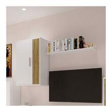 Miroytengo Television Stands & Entertainment Centers - White - Light Wood - View 5