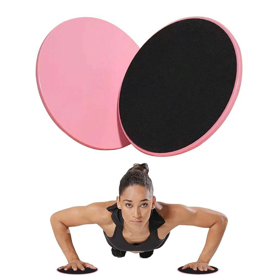 2 piezas - Deslizadores de fitness de doble cara, adecuados para entrenamiento en casa, pilates, terapia física, entrenamiento abdominal y de Body completo - Multicolor - Ver 1