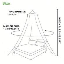 Universal Hanging Mosquito Net, Large Size For Single, Double And Queen Beds, Breathable Odor-Free Fabric, Protects From Insects, Easy To Hang. - 白色 - 查看 9