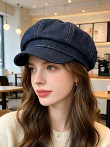 1pc Fashionable Distressed Denim Baseball Cap For Women, Women's Denim Hat, Summer Sun Protection Accessory, Summer Sun Hat - Multicolor - View 2