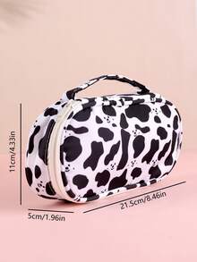 1pc Cow Print Handheld Pencil Case, Large Capacity Portable Multi-Functional Pen Bag, Versatile Stationery Organizer For School Supplies, Daily Cosmetic Makeup Storage Pouch For Girls & Students, Ideal Back To School & Holiday Gift - Multiple Colors - One Size Fits All - View 6