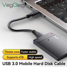 VegGieg USB3.0 A To Micro B Hard Drive Cable, 5Gbps High Speed Data Sync Cord For 2.5" External HDD, WD Seagate Disk Enclosure - 查看 2