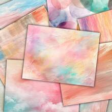 36 Sheets A5 (Colorful Rendered Art Background) Scrapbook Thin Paper, Suitable For Bullet Journal, Junk Journal, Greeting Card Background, Photo Album And Handicrafts - Rectangle - View 5