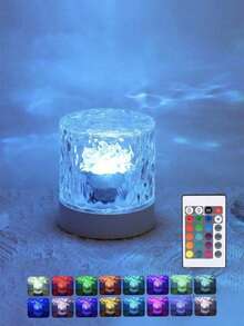1pc Dynamic Rotating Water Wave Light, USB 5V Input, RGB Multi-Color Changing, With Remote Control, Suitable As Gift Lamp, Romantic Bedroom Atmosphere Light - 彩色 - 查看 12