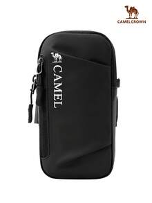 CAMEL CROWN Bolsa de Braço Esportiva Impermeável para Uso Externo, Bolsa de Armazenamento de Telefone, Adequada para Corrida, Ciclismo e Fitness. Pode ser Usada no Braço ou Diagonalmente Através do Corpo. - Phantom Black - Visão 1