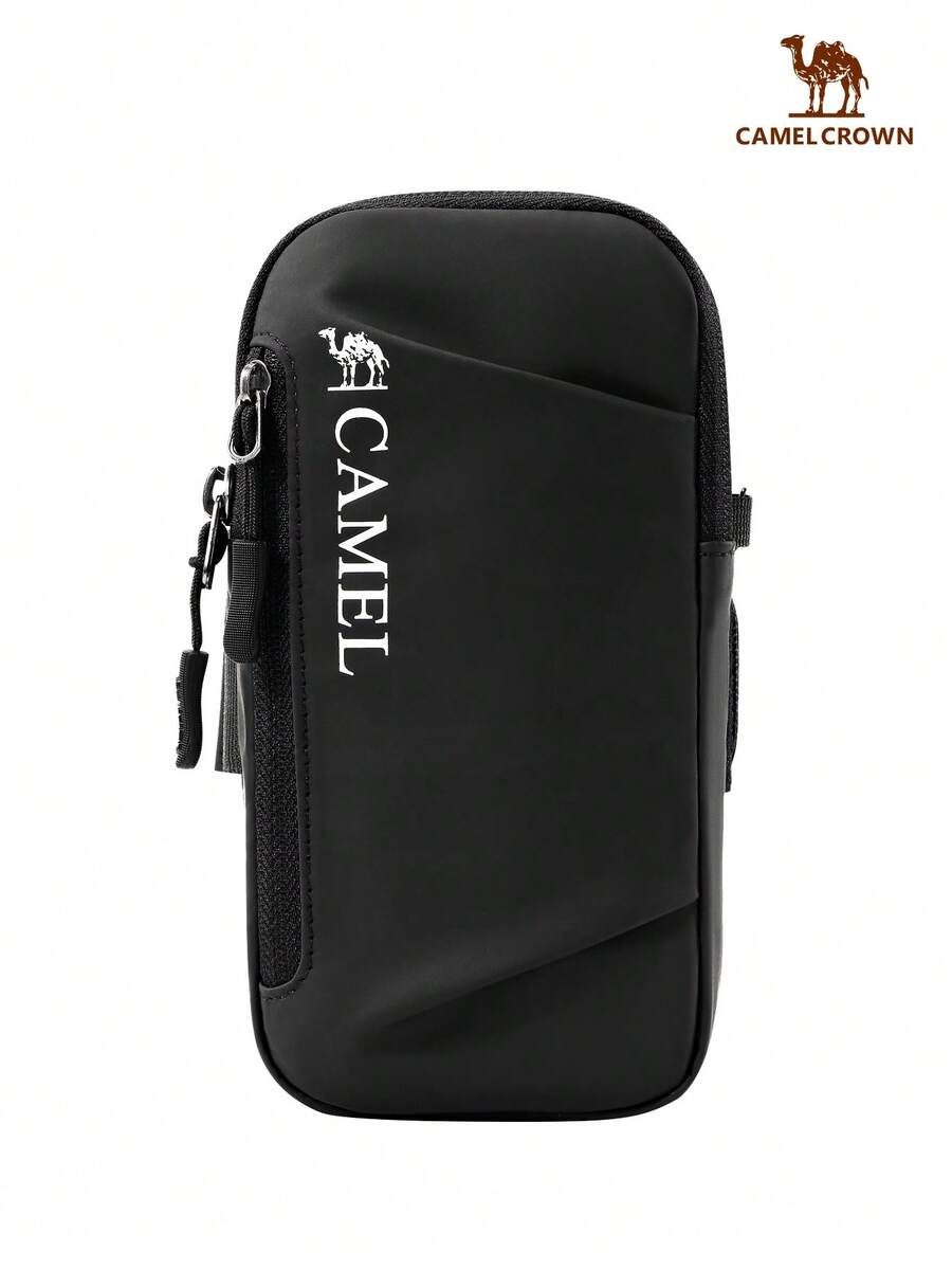 CAMEL CROWN Bolsa de Braço Esportiva Impermeável para Uso Externo, Bolsa de Armazenamento de Telefone, Adequada para Corrida, Ciclismo e Fitness. Pode ser Usada no Braço ou Diagonalmente Através do Corpo. - Phantom Black - Visão 1